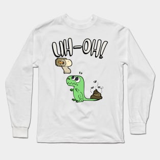 Dinosaur cant reach toilet paper Long Sleeve T-Shirt